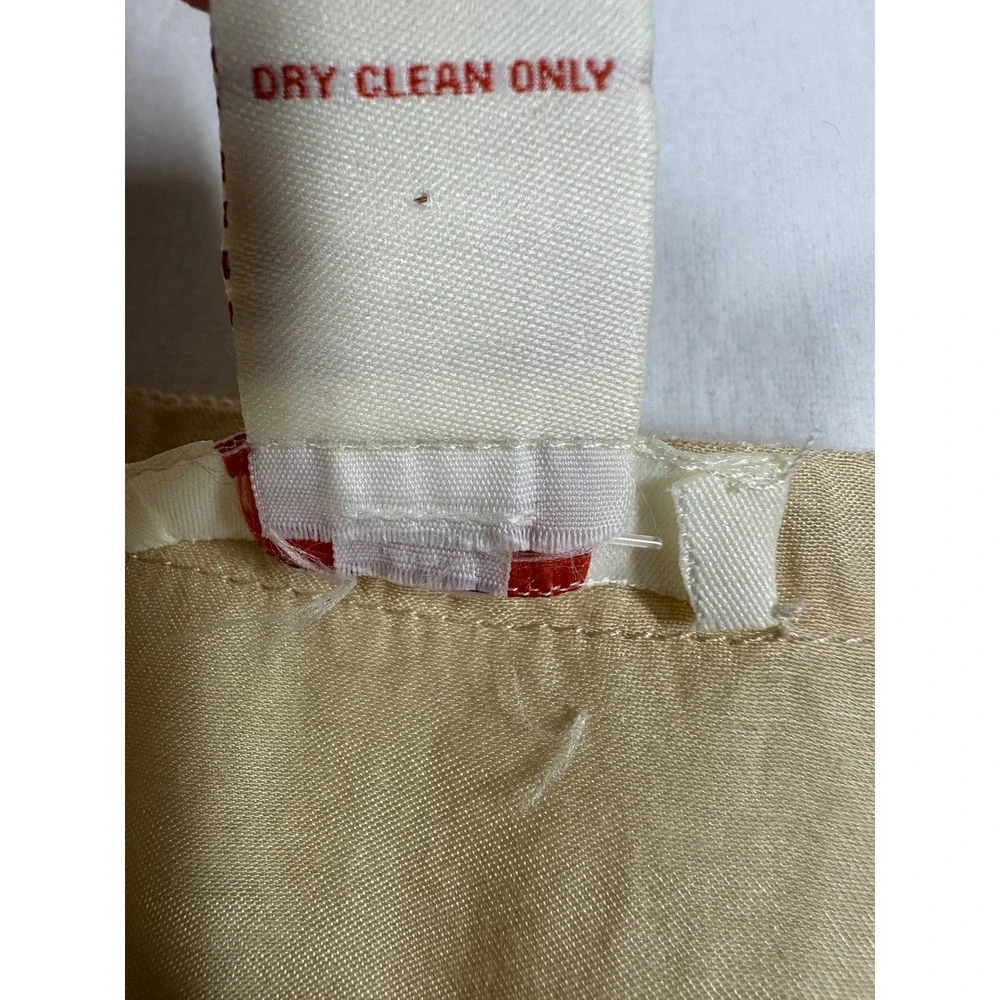 Sundance Lace Satin Lady Jane Blouse Sz 8 Cream Gold Romantic Mesh Peplum Top - Picture 14 of 14